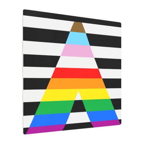 LGBTQ Progress Ally Pride Flag Metal Print