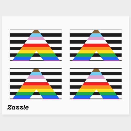 LGBTQ Progress Ally Pride Flag Rectangular Sticker