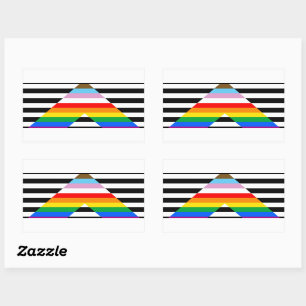 LGBTQ Progress Ally Pride Flag Rectangular Sticker