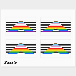 LGBTQ Progress Ally Pride Flag Rectangular Sticker