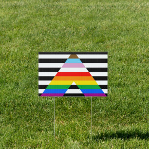 LGBTQ Progress Ally Pride Flag Sign