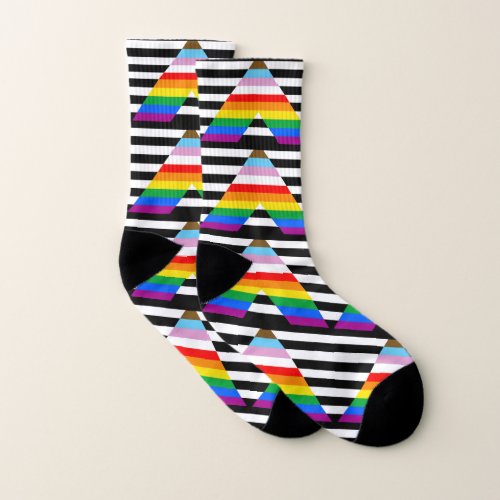 LGBTQ Progress Ally Pride Flag Socks