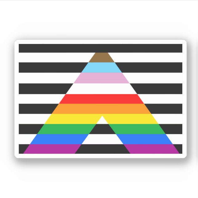 LGBTQ Progress Ally Pride Flag Sticker (Front)