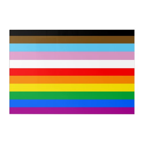 LGBTQ Progress Flag Stripes Acrylic Print