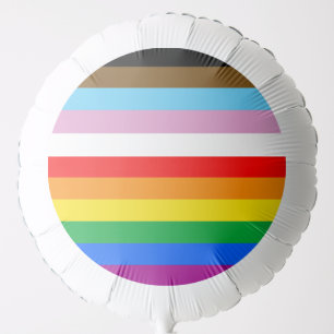 LGBTQ+ Progress Flag Stripes Balloon