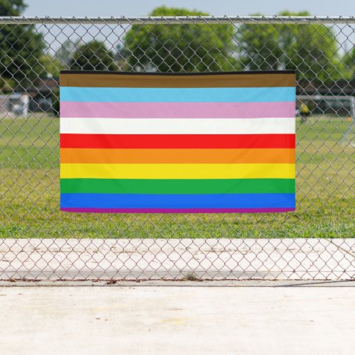 LGBTQ Progress Flag Stripes Banner