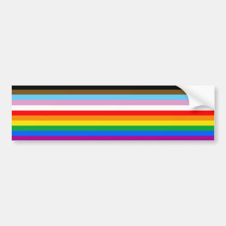 LGBTQ+ Progress Flag Stripes Bumper Sticker