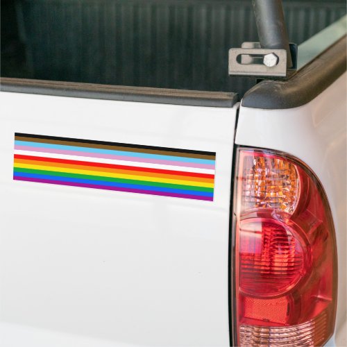 LGBTQ Progress Flag Stripes Bumper Sticker
