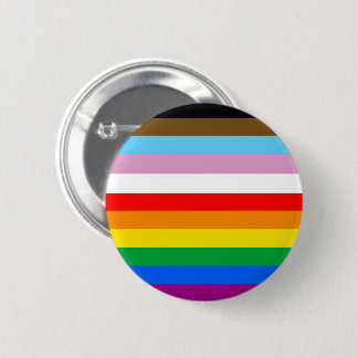 LGBTQ+ Progress Flag Stripes Button