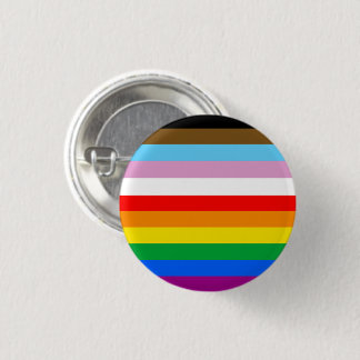 LGBTQ+ Progress Flag Stripes Button