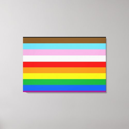 LGBTQ Progress Flag Stripes Canvas Print