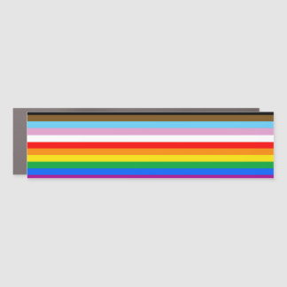 LGBTQ+ Progress Flag Stripes Car Magnet