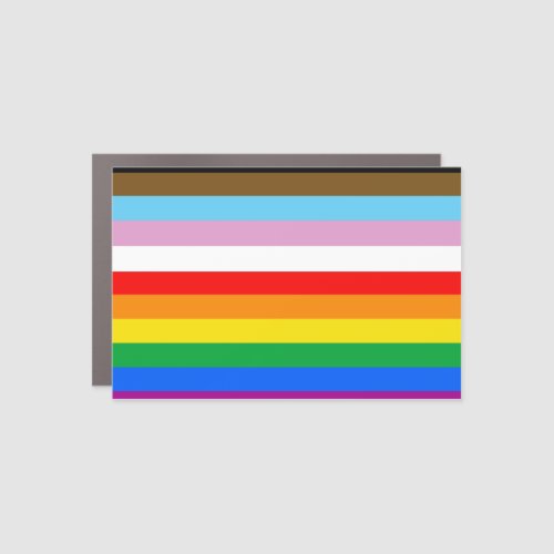 LGBTQ Progress Flag Stripes Car Magnet
