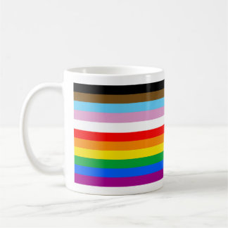 LGBTQ+ Progress Flag Stripes Coffee Mug