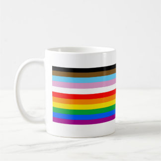LGBTQ+ Progress Flag Stripes Coffee Mug