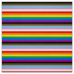 LGBTQ+ Progress Flag Stripes Fabric