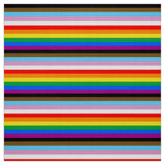LGBTQ+ Progress Flag Stripes Fabric