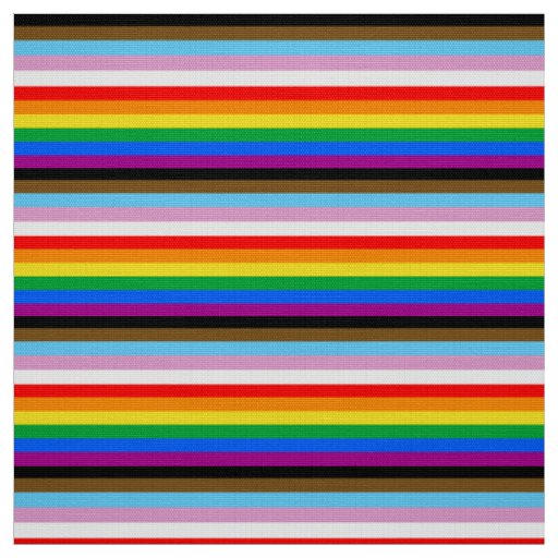 LGBTQ+ Progress Flag Stripes Fabric