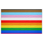 LGBTQ+ Progress Flag Stripes Fabric
