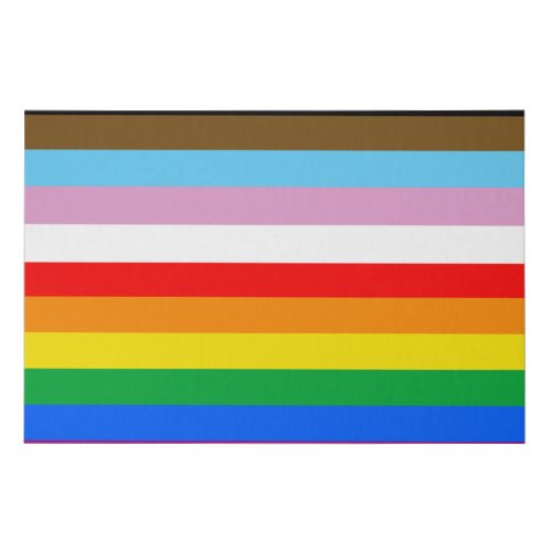 LGBTQ Progress Flag Stripes Faux Canvas Print