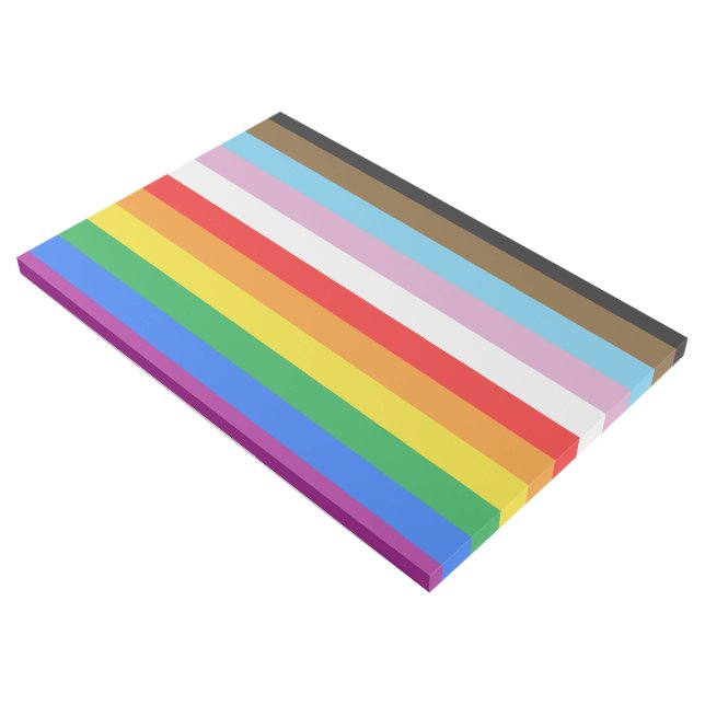 LGBTQ+ Progress Flag Stripes Gallery Wrap (3/4)