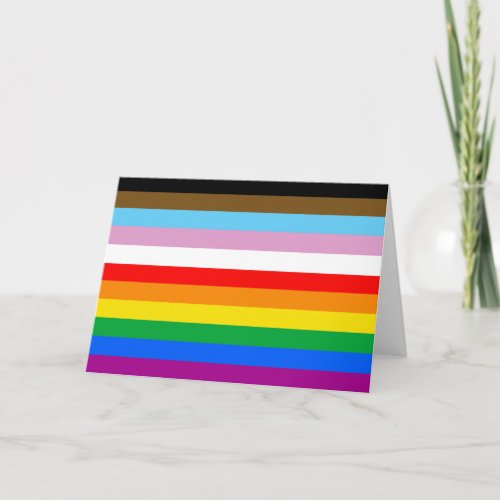 LGBTQ Progress Flag Stripes Holiday Card