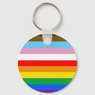 LGBTQ+ Progress Flag Stripes Keychain