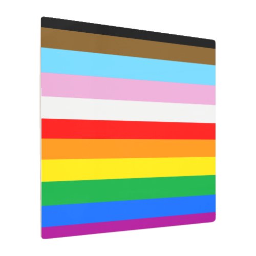 LGBTQ Progress Flag Stripes Metal Print
