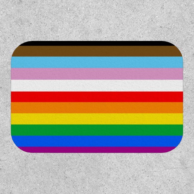 LGBTQ+ Progress Flag Stripes Patch (Front)
