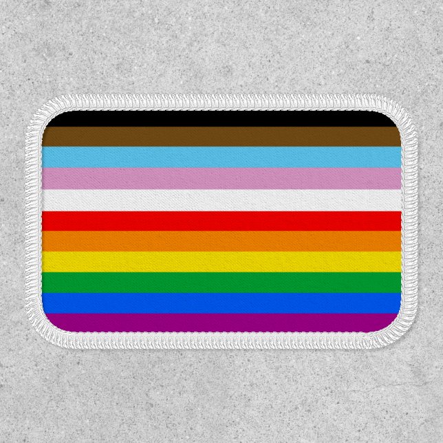 LGBTQ+ Progress Flag Stripes Patch (Front)