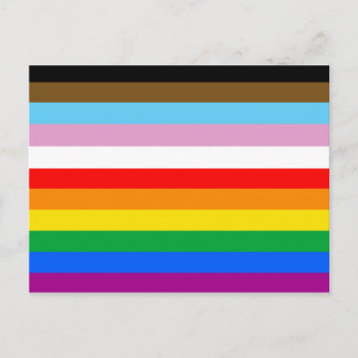 LGBTQ+ Progress Flag Stripes Postcard