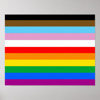 LGBTQ+ Progress Flag Stripes Poster