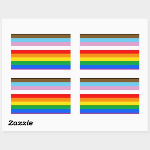 LGBTQ Progress Flag Stripes Rectangular Sticker