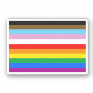 LGBTQ+ Progress Flag Stripes Sticker