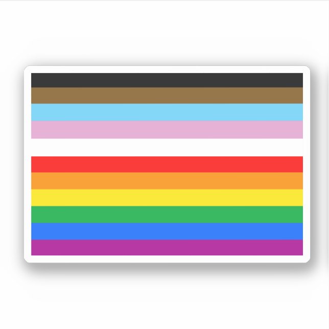 LGBTQ+ Progress Flag Stripes Sticker (Front)