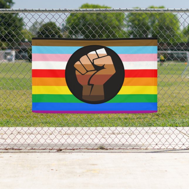 LGBTQ+ Progress POC Pride Flag Banner (Insitu)