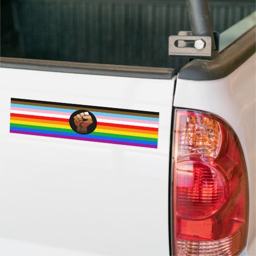 LGBTQ Progress POC Pride Flag Bumper Sticker