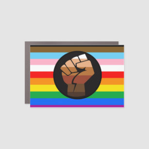 LGBTQ+ Progress POC Pride Flag Car Magnet
