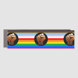 LGBTQ+ Progress POC Pride Flag Car Magnet