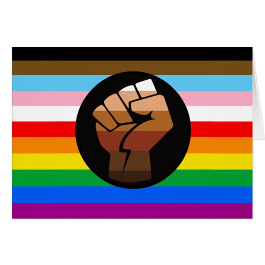 LGBTQ+ Progress POC Pride Flag Cards (Front Horizontal)