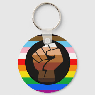 LGBTQ+ Progress POC Pride Flag Keychain