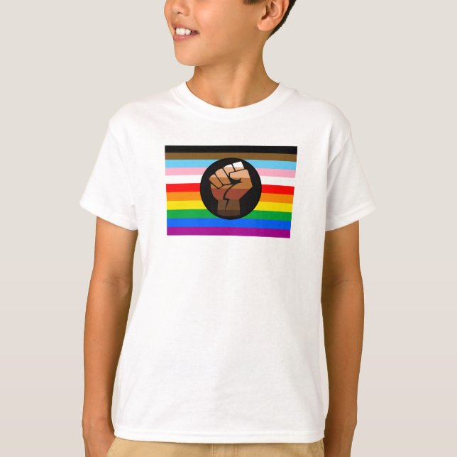 LGBTQ+ Progress POC Pride Flag T-Shirt (Front)