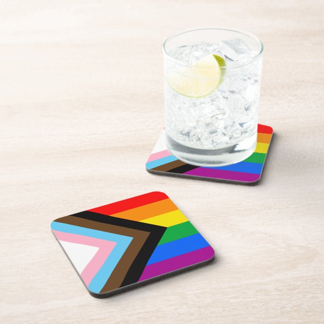 LGBTQ+ Progress Pride Beverage Coaster (Right Side)