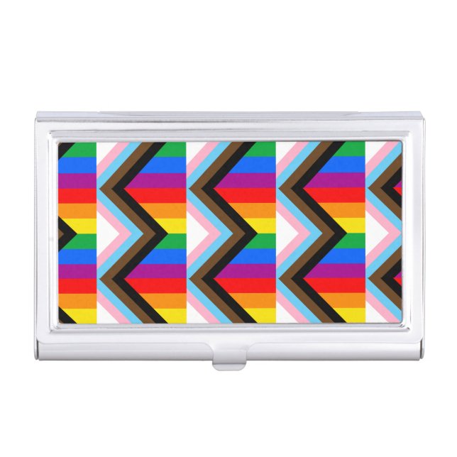 LGBTQ+ Progress Pride Business Card Case (Front)