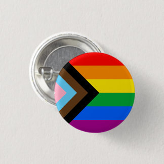 LGBTQ+ Progress Pride Flag Button