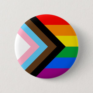 LGBTQ+ Progress Pride Flag Button