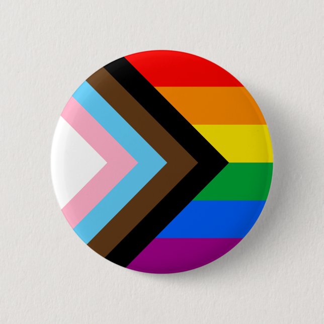 LGBTQ+ Progress Pride Flag Button (Front)