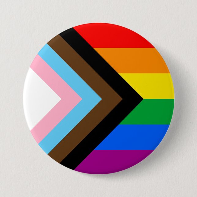 LGBTQ+ Progress Pride Flag Button (Front)