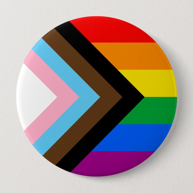 LGBTQ+ Progress Pride Flag Button (Front)