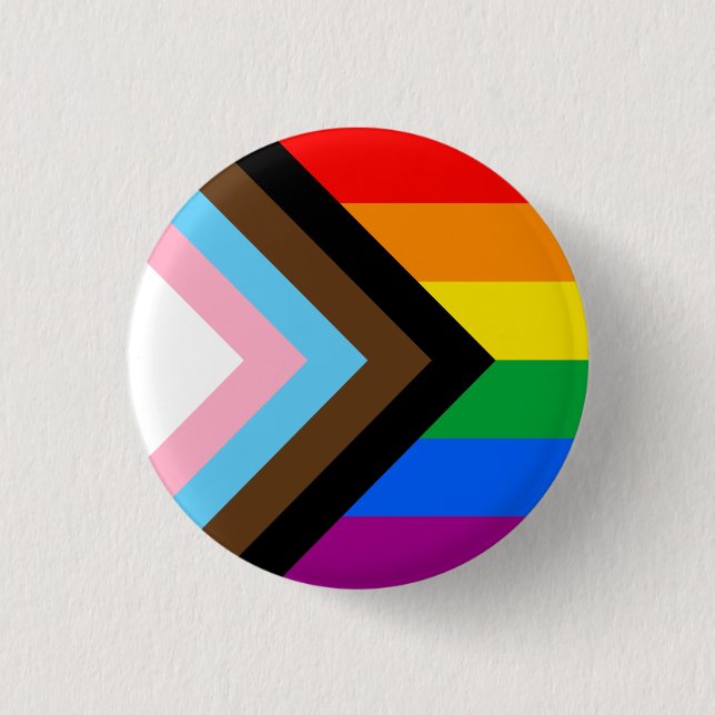 LGBTQ+ Progress Pride Flag Button (Front)